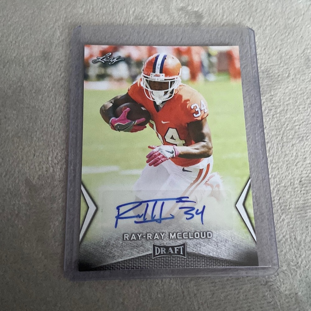 Ray-Ray McCloud Autographed College Rookie Draft Football Card